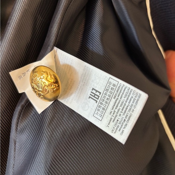 Banana Republic x Olivia Palermo Navy Blue Military Belted Button Blazer Jacket - Picture 4 of 17